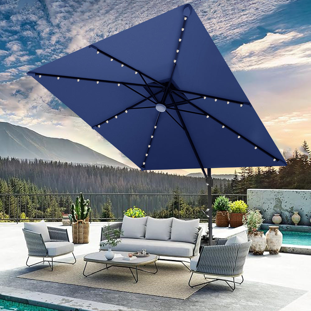 Patioslife Aegis Pro™,Cantilever Parasol,LED Lights,Reinforced Aluminium Ribs,Powder-Coated Aluminium Pole,Garden Umbrella,Patio Shade,Outdoor Sunshade,Weatherproof,UV Protection,Adjustable Angle,Modern Outdoor Furniture,Contemporary Design,Luxury Patio Accessory,Premium Outdoor Living,navy blue