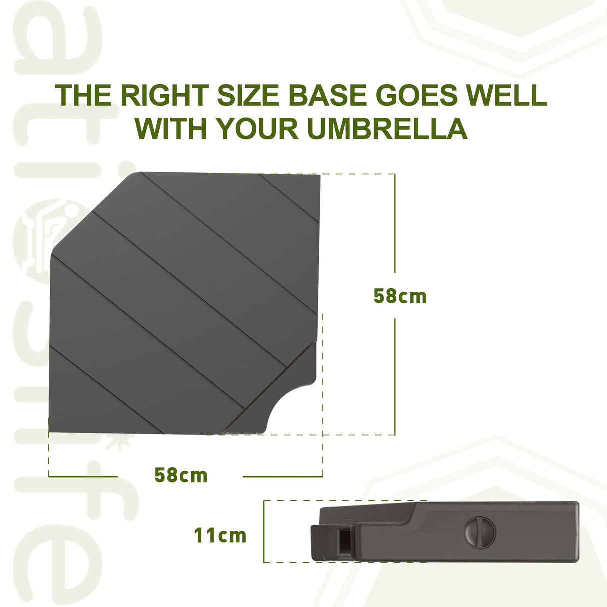Patioslife 200kg Large Base for Aegis Pro™ 2-Tier Cantilever Parasols -4pcs