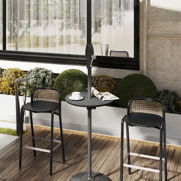 Clamp-On Parasol Side Tray | Outdoor Pole Table for Garden & Poolside Lounging