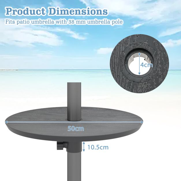 Clamp-On Parasol Side Tray | Outdoor Pole Table for Garden & Poolside Lounging