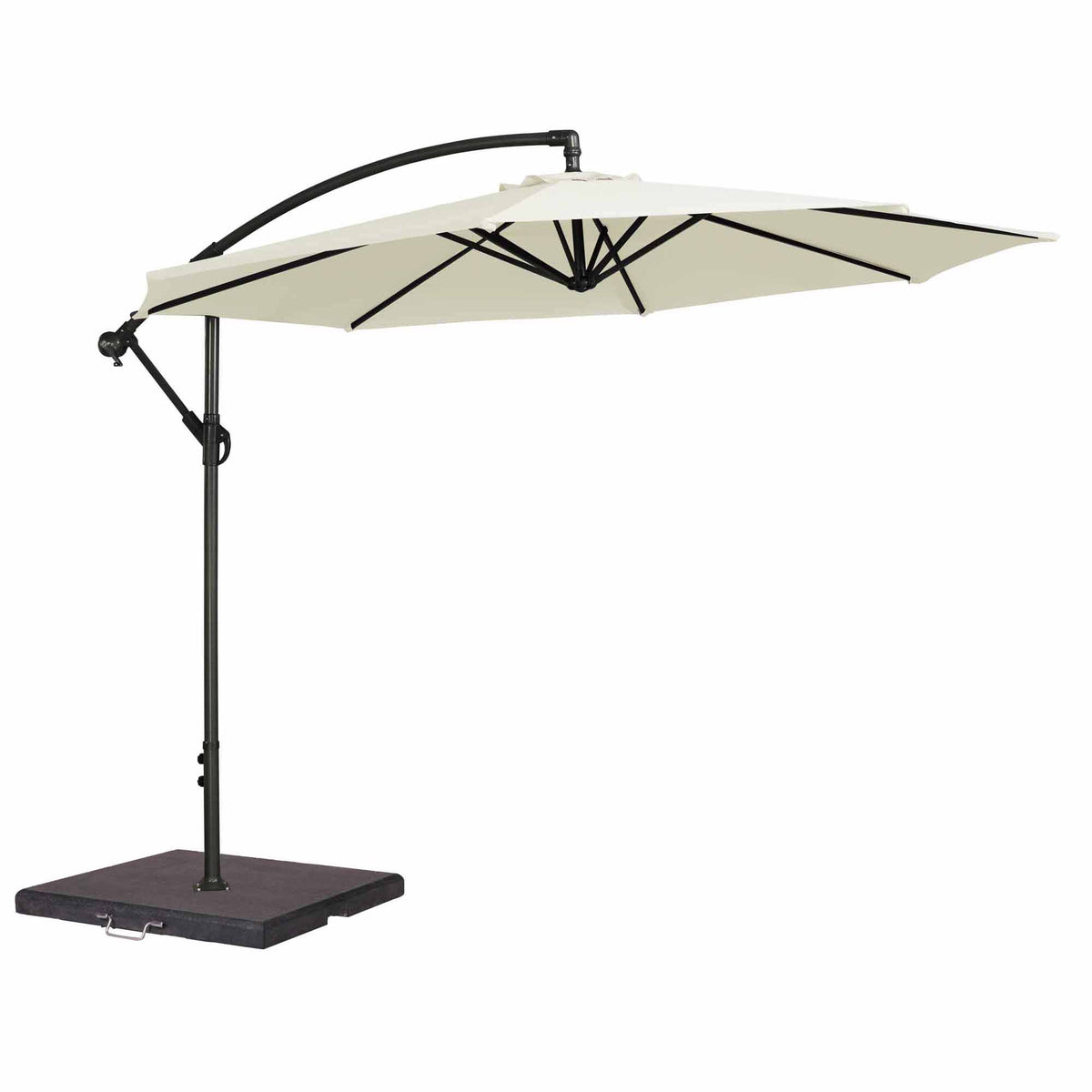 Round Cantilever Parasol 3m with 360° Rotation for Gardens, Terraces & Outdoor Seating
