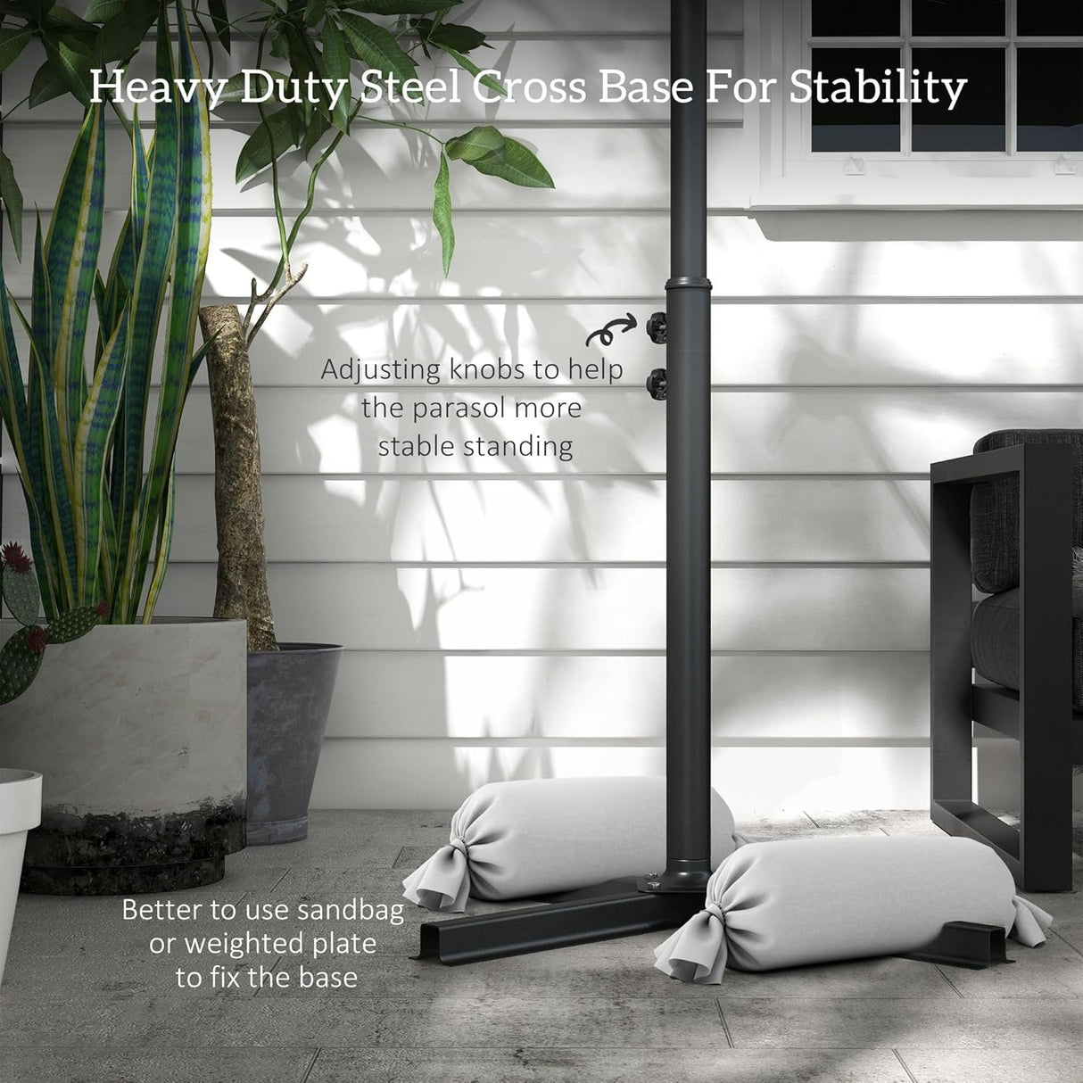 Round Cantilever Parasol 3m with 360° Rotation for Gardens, Terraces & Outdoor Seating