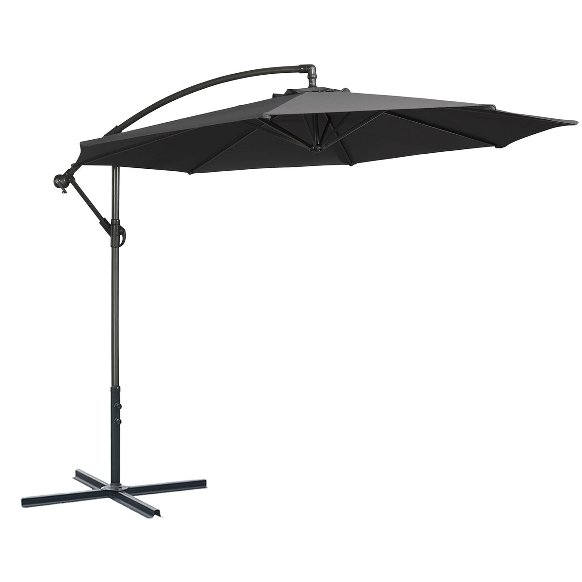 Round Cantilever Parasol 3m with 360° Rotation for Gardens, Terraces & Outdoor Seating