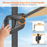 Patioslife Aegis Pro All-weather Cantilever Parasol with LED Lights, Reinforced & Powder-Coated Aluminium Ribs and Pole — Perfect for Garden & Patio