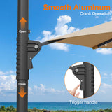 Patioslife Aegis Pro Round Cantilever Patio Umbrella with Solar LED Lights & Shade Protection