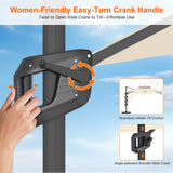Patioslife Aegis Pro All-weather Cantilever Parasol with LED Lights, Reinforced & Powder-Coated Aluminium Ribs and Pole — Perfect for Garden & Patio