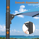 Patioslife Aegis Pro Round Cantilever Patio Umbrella with Solar LED Lights & Shade Protection