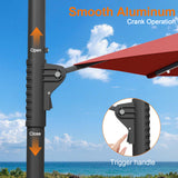 Patioslife Aegis Pro Round Cantilever Patio Umbrella with Solar LED Lights & Shade Protection
