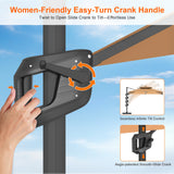 Patioslife Aegis Pro All-weather Cantilever Parasol with LED Lights, Reinforced & Powder-Coated Aluminium Ribs and Pole — Perfect for Garden & Patio