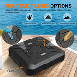 Patioslife™ Cantilever Parasol Base 115–200kg, Heavy-Duty Outdoor Rolling Stand, Refillable HDPE Offset Weights with Wheels for Patio, Garden & Poolside Stability