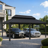 Patioslife Aluminium Carport with Steel Roof – Weatherproof Canopy for Cars, Motorbikes & Campervans