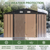 Patioslife Galvanised Steel Garden Shed Gable Roof Metal Outdoor Storage Unit Tool Shed for Garden Backyard Bike Storage All-Weather