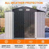 Patioslife YardVault Pro Galvanised Steel Metal Garden Shed with Window, Rust-Resistant Outdoor Tool Shed