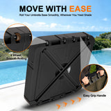 Patioslife™ Cantilever Parasol Base 115–200kg, Heavy-Duty Outdoor Rolling Stand, Refillable HDPE Offset Weights with Wheels for Patio, Garden & Poolside Stability