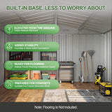 Patioslife Galvanised Steel Garden Shed Gable Roof Metal Outdoor Storage Unit Tool Shed for Garden Backyard Bike Storage All-Weather