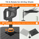 Patioslife Aegis Premium Cantilever Parasol with LED Strip Lights, Fibreglass Ribs & Powder-Coated Aluminium Pole — Luxury Garden & Patio Shade