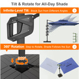 Patioslife Aegis Premium Cantilever Parasol with LED Strip Lights, Fibreglass Ribs & Powder-Coated Aluminium Pole — Luxury Garden & Patio Shade