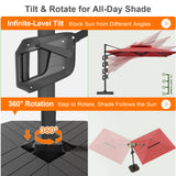 Patioslife Aegis Premium Cantilever Parasol with LED Strip Lights, Fibreglass Ribs & Powder-Coated Aluminium Pole — Luxury Garden & Patio Shade