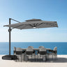 Patioslife Aegis Pro All-weather Cantilever Parasol with LED Lights, Reinforced & Powder-Coated Aluminium Ribs and Pole — Perfect for Garden & Patio