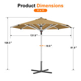 Patioslife Garden Parasol — Square & Round | Heavy-Duty Aluminium Pole, Double Vent Canopy | 2.7m, 3m & 3.35m