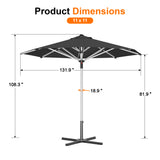 Patioslife Garden Parasol — Square & Round | Heavy-Duty Aluminium Pole, Double Vent Canopy | 2.7m, 3m & 3.35m