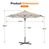 Patioslife Garden Parasol — Square & Round | Heavy-Duty Aluminium Pole, Double Vent Canopy | 2.7m, 3m & 3.35m