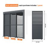 Patioslife Atlantic Series Aluminium Louvre Side Panel – Pergola Sidewall with Adjustable Louvers for Privacy, Shade and Wind Protection