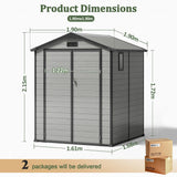 Patioslife YardVault Resin Garden Storage Shed with Bulid-in Floor, Lock & Window