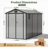 Patioslife YardVault Resin Garden Storage Shed with Bulid-in Floor, Lock & Window