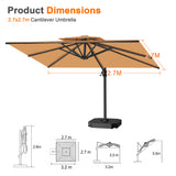 Patioslife Aegis Pro All-weather Cantilever Parasol , Reinforced & Powder-Coated Aluminium Ribs and Pole — Perfect for Garden & Patio