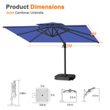Patioslife Aegis Pro All-weather Cantilever Parasol , Reinforced & Powder-Coated Aluminium Ribs and Pole — Perfect for Garden & Patio