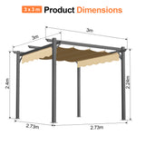Patioslife Atlantic Retractable Pergola with Adjustable Canopy — Heavy-Duty Outdoor Shade Structure