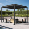Patioslife Atlantic™ | Aluminium Louvered Pergola with Adjustable Roof & Built-In LED Lights, Freestanding All-Weather Shelter for Deck, Patio & Poolside