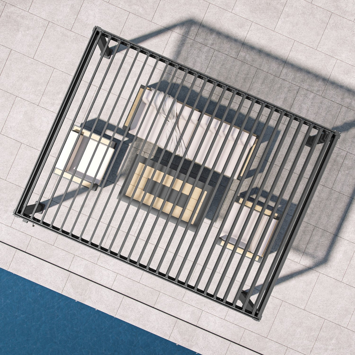 Patioslife Atlantic™ | 3 x 4m Heavy-Duty Aluminium Louvered Pergola with Adjustable Roof & LED Lights, Freestanding Weather-Resistant Shelter for Backyard & Poolside