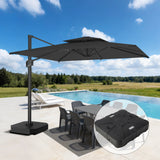 Patioslife Aegis Pro All-weather Cantilever Parasol , Reinforced & Powder-Coated Aluminium Ribs and Pole — Perfect for Garden & Patio