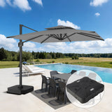 Patioslife Aegis Pro All-weather Cantilever Parasol , Reinforced & Powder-Coated Aluminium Ribs and Pole — Perfect for Garden & Patio