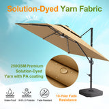 Patioslife Aegis Pro™ Cantilever Parasol with LED Lights, Reinforced & Powder-Coated Aluminium Ribs and Pole — Perfect for Garden & Patio