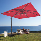 Patioslife Aegis Pro™ Cantilever Parasol with LED Lights, Fibreglass Ribs & Powder-Coated Aluminium Pole — Perfect for Garden & Patio