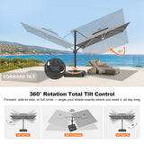 Patioslife Aegis Signature Series Rotating Cantilever Patio Umbrella with Adjustable Tilt for Garden & Poolside