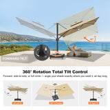 Patioslife Aegis Signature Series Rotating Cantilever Patio Umbrella with Adjustable Tilt for Garden & Poolside