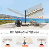 Patioslife Aegis Signature Series Rotating Cantilever Patio Umbrella with Adjustable Tilt for Garden & Poolside