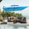 Patioslife Aegis Pro™ Cantilever Parasol with Base & Protective Cover — Fibreglass Ribs & Powder-Coated Aluminium Pole for Garden & Patio