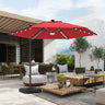 Patioslife Aegis Pro™ All-in-One Shade Round Cantilever Patio Parasol with solar LED lights | Premium Cover | Large Base