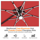 Patioslife Aegis Premium Cantilever Parasol with LED Strip Lights, Fibreglass Ribs & Powder-Coated Aluminium Pole — Luxury Garden & Patio Shade