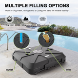 Patioslife™ Cantilever Parasol Base 115–200kg, Heavy-Duty Outdoor Rolling Stand, Refillable HDPE Offset Weights with Wheels for Patio, Garden & Poolside Stability