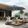 Patioslife Aegis Pro™ All-in-One Shade Round Cantilever Patio Parasol with solar LED lights | Premium Cover | Large Base