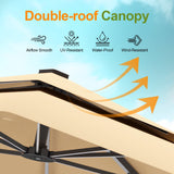 Patioslife Aegis Pro™ Cantilever Parasol with Base & Protective Cover — Fibreglass Ribs & Powder-Coated Aluminium Pole for Garden & Patio
