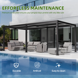 Patioslife Atlantic™ | 3 x 4m Heavy-Duty Aluminium Louvered Pergola with Adjustable Roof & LED Lights, Freestanding Weather-Resistant Shelter for Backyard & Poolside