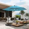 Patioslife Aegis Pro™ All-in-One Shade Round Cantilever Patio Parasol with solar LED lights | Premium Cover | Large Base