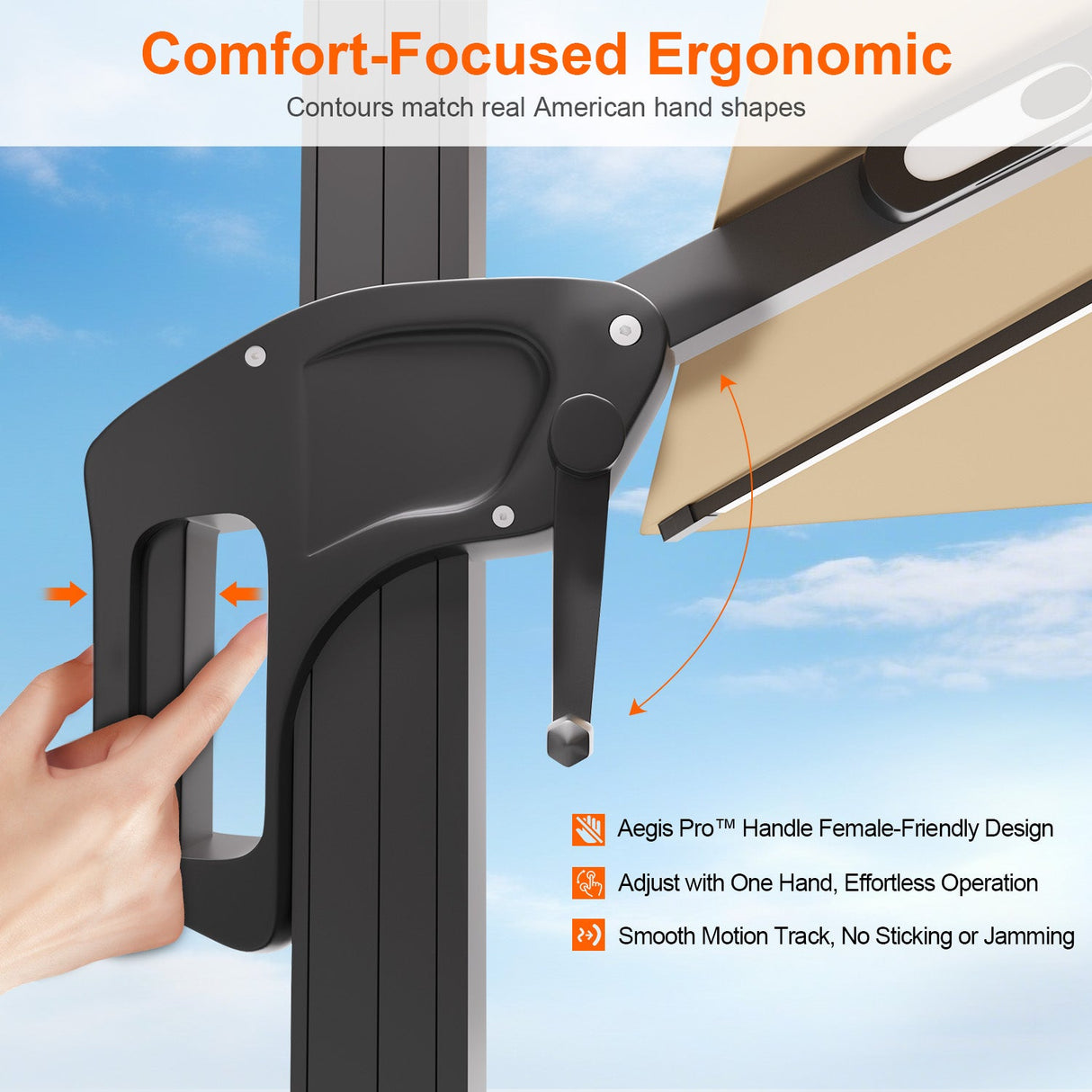 Patioslife Aegis Pro™ Premium Cantilever Parasol with LED Strip Lights, Fibreglass Ribs & Powder-Coated Aluminium Pole — Luxury Garden & Patio Shade